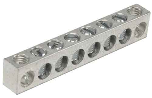 4-8,1,8 4-14 AWG, 6 Circuit 2 Mounting Holes Neutral Ground Bar